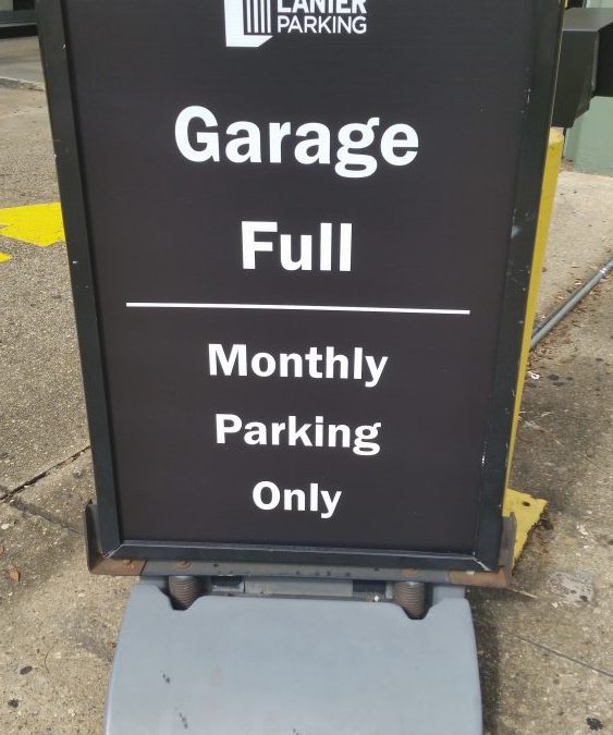 Outdoor sign on a stand